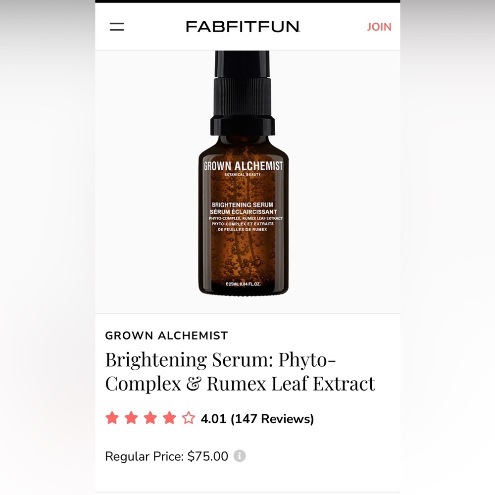 Grown Alchemist NIB Brightening Serum PRICE DROP!